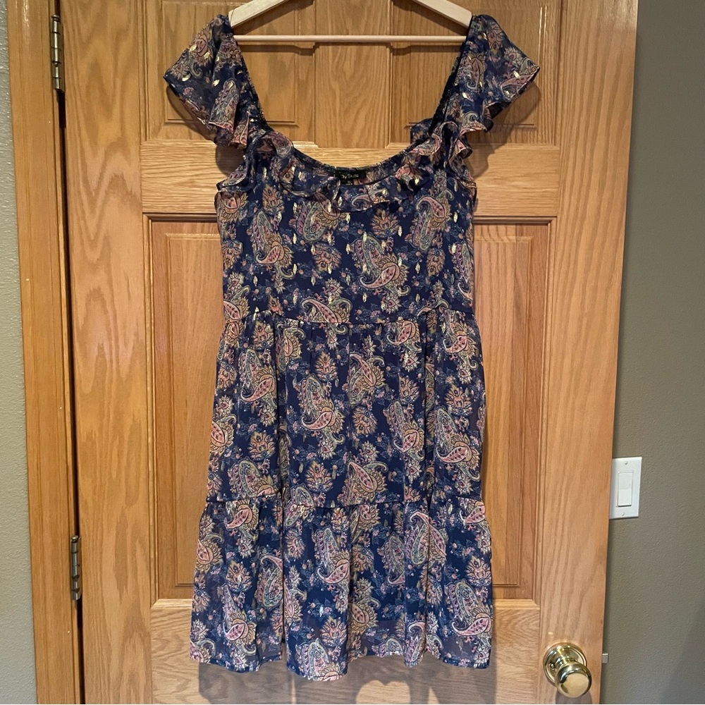 Floral Paisley Dress with Ruffle Sleeves | Size XL